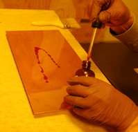 Brush-coating for photo-etching